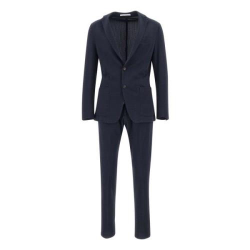 Single Breasted Suits Eleventy , Blue , Heren