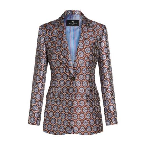 Multicolor Patroon Jacquard Jas Etro , Multicolor , Dames