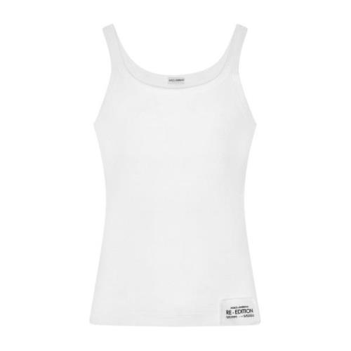 Witte Logo Tanktop Regular Fit Dolce & Gabbana , White , Heren