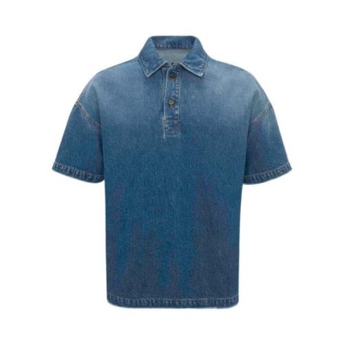 Denim Polo Shirt JW Anderson , Blue , Heren