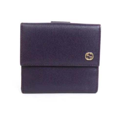 Pre-owned Leather wallets Gucci Vintage , Purple , Dames