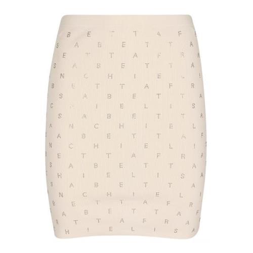 Burro Mini Rok Elisabetta Franchi , Beige , Dames