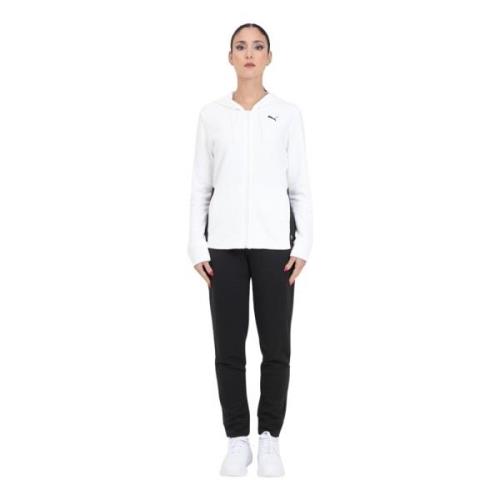 Klassieke capuchon zwart en wit jumpsuit Puma , White , Dames