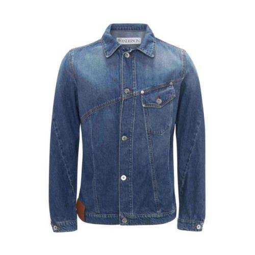 Blauwe Denim Geborduurd Logo Jack JW Anderson , Blue , Heren