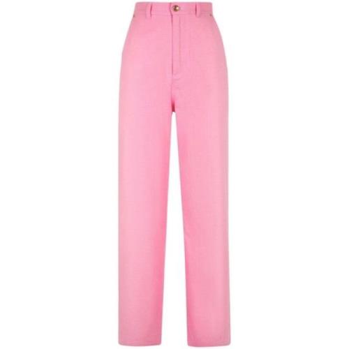 Rose Pink Katoenen Appliqué Logo Jeans Bally , Pink , Dames