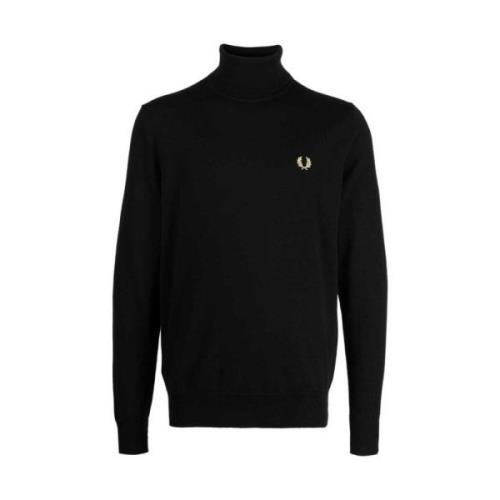 Logo-Geborduurde Roll-Neck Coltrui Fred Perry , Black , Heren