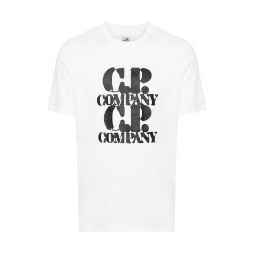 T-shirt met logo print C.p. Company , White , Heren