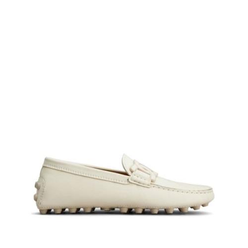 Witte Leren Schoenen met Kettingmotief Tod's , White , Dames