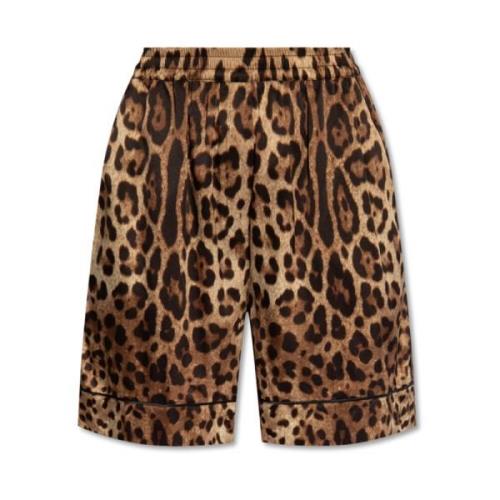 Shorts met dierenmotief Dolce & Gabbana , Brown , Dames