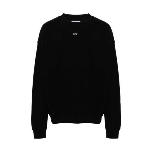 Zwart Sweatshirt met Logo Print Off White , Black , Heren