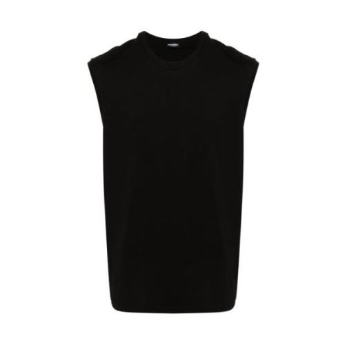 Zwarte Mouwloze T-shirt met Ronde Hals Dsquared2 , Black , Heren