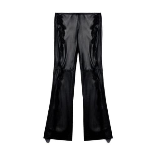 Leather Trousers Off White , Black , Dames