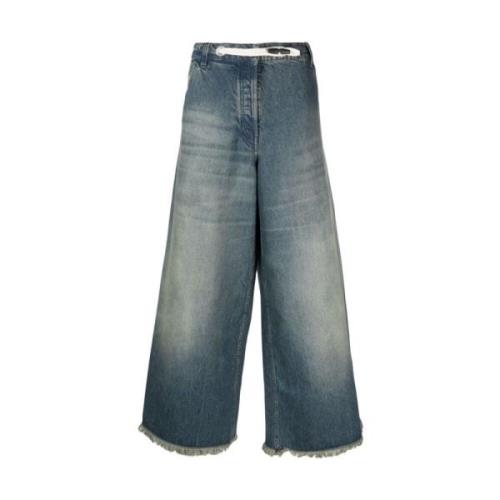 Wide Jeans Moncler , Blue , Heren