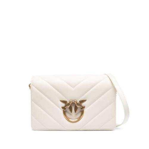 Quilted Love Click Crossbody Tas Pinko , White , Dames