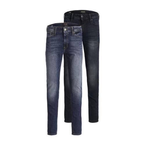 Klassieke Slim Fit Jeans 2 Pack Jack & Jones , Blue , Heren
