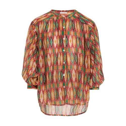 Lucy Summer Ikat Blouse By-Bar , Multicolor , Dames