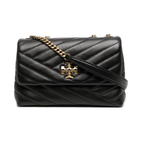 Zwarte Chevron Schoudertas Tory Burch , Black , Dames