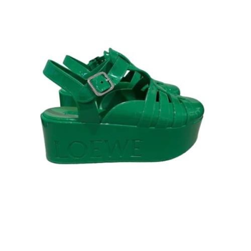 Pre-owned Plastic sandals Loewe Pre-owned , Green , Dames