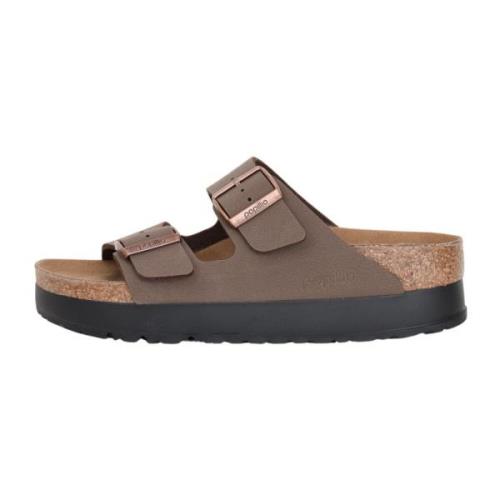 Vegan Platform Sandalen Birkenstock , Brown , Dames