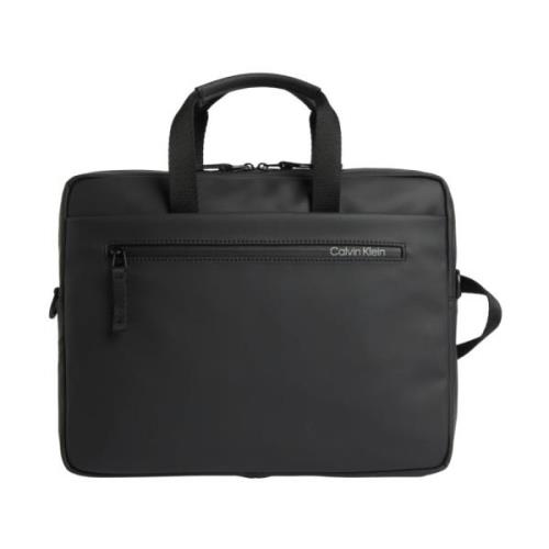 Slanke Laptoptas - Zwart Calvin Klein , Black , Heren