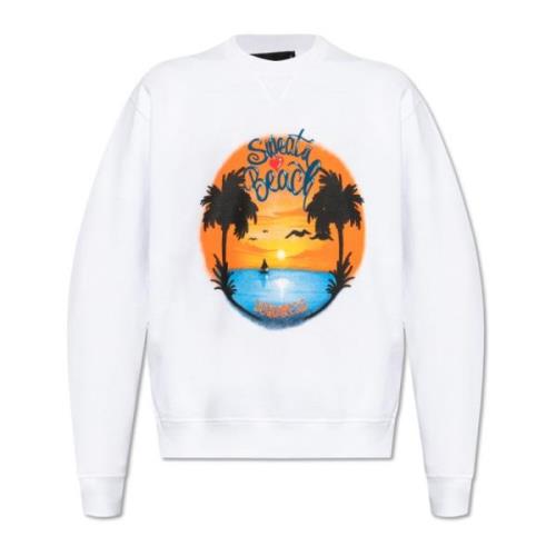 Bedrukte sweatshirt Dsquared2 , White , Heren