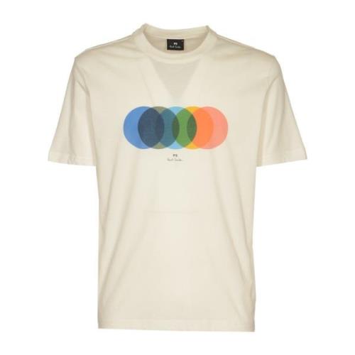 Heren Cirkel Print Beige T-shirt Paul Smith , Beige , Heren