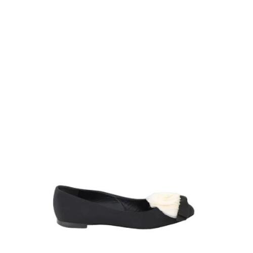 Pre-owned Fabric flats Chanel Vintage , Black , Dames