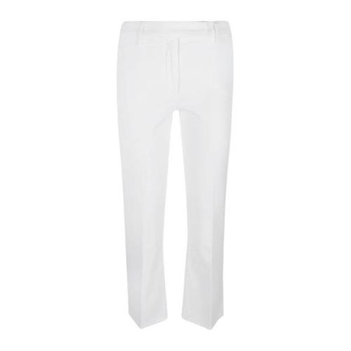 Cropped Trousers Via Masini 80 , White , Dames