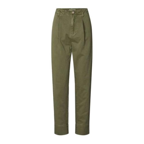Cropped Trousers Rabens Saloner , Green , Dames