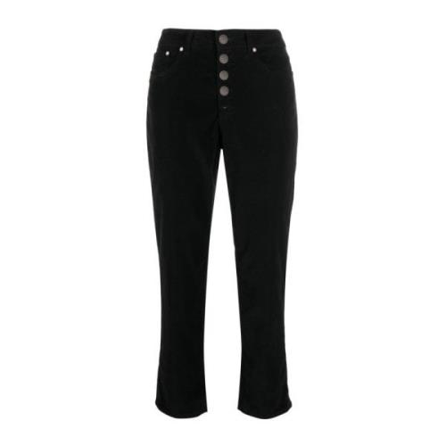 Zwarte Skinny Jeans met Stijlvolle Details Dondup , Black , Dames