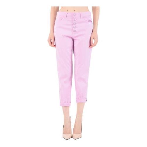 Cropped Trousers Dondup , Pink , Dames