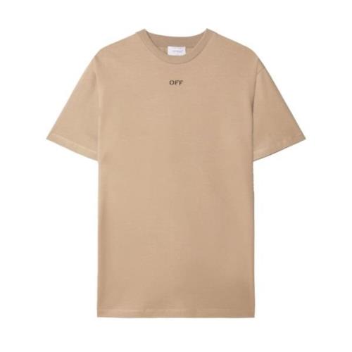 Beige T-shirts en Polos met Zwarte OFF Script Off White , Beige , Here...