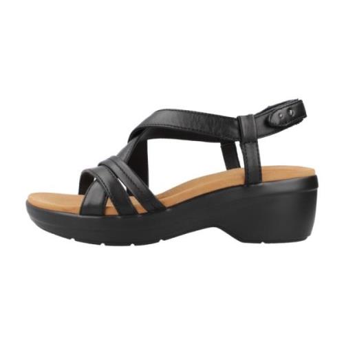 Stijlvolle Platte Sandalen voor Vrouwen Clarks , Black , Dames