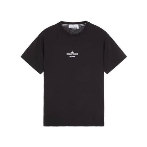 T-Shirts Stone Island , Black , Heren