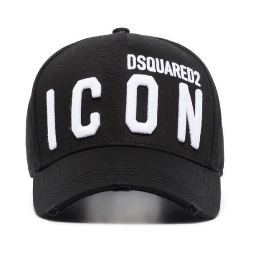 Zwarte Iconische Hoeden Dsquared2 , Black , Heren