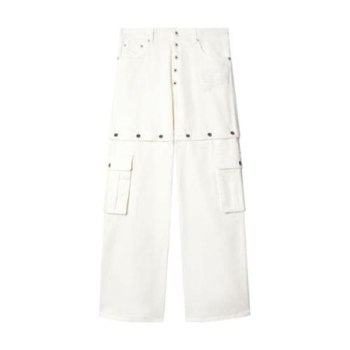Wide Jeans Off White , White , Heren