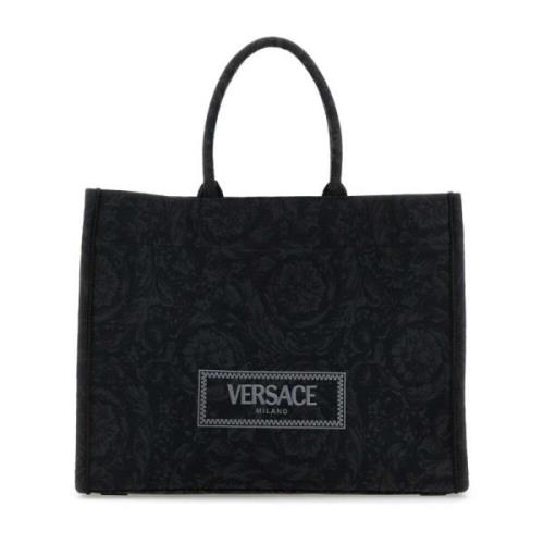 Athena Geborduurde Winkeltas Versace , Black , Dames