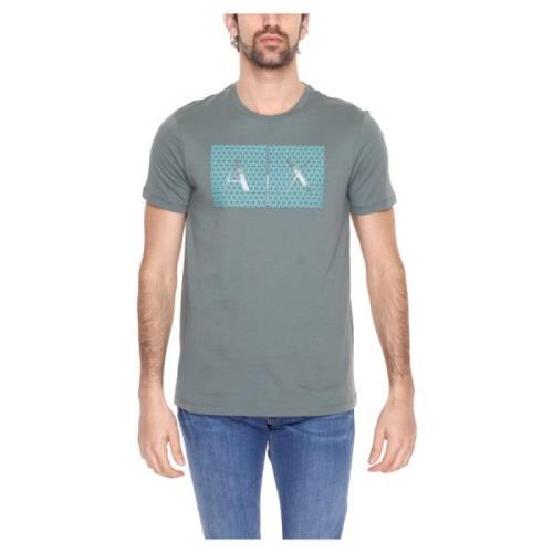 Heren Katoen Lente/Zomer T-Shirt Armani Exchange , Green , Heren