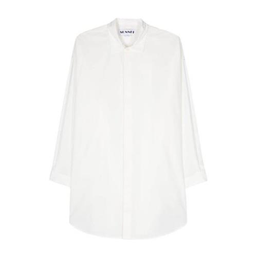 Witte Katoenen Oversized Shirt Sunnei , White , Dames