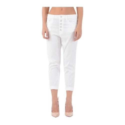 Cropped Trousers Dondup , White , Dames