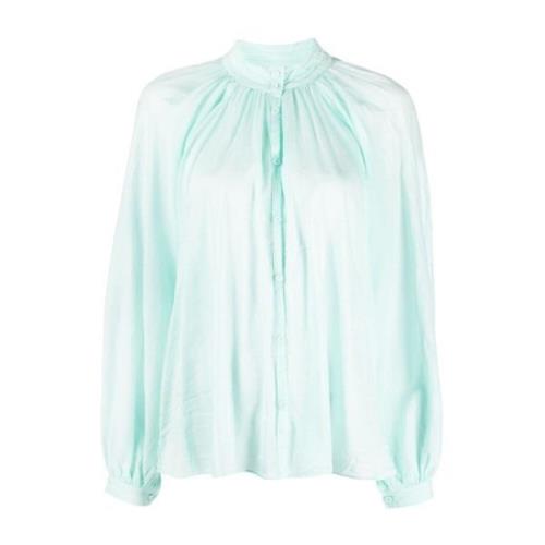 Bohemian Katoen Zijde Voile Shirt Forte Forte , Green , Dames