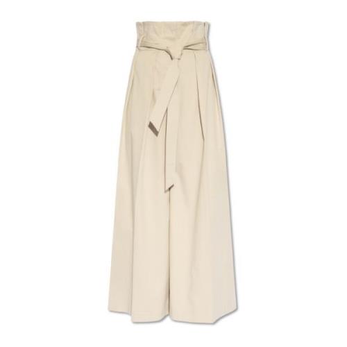 Broek met wijde pijpen Moschino , Beige , Dames