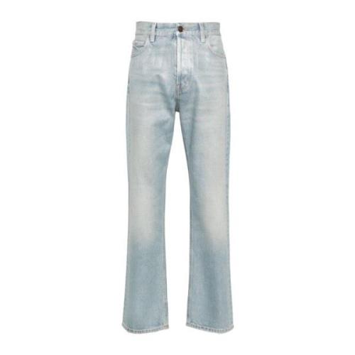 Heldere Blauwe Straight Leg Denim Jeans Haikure , Blue , Heren