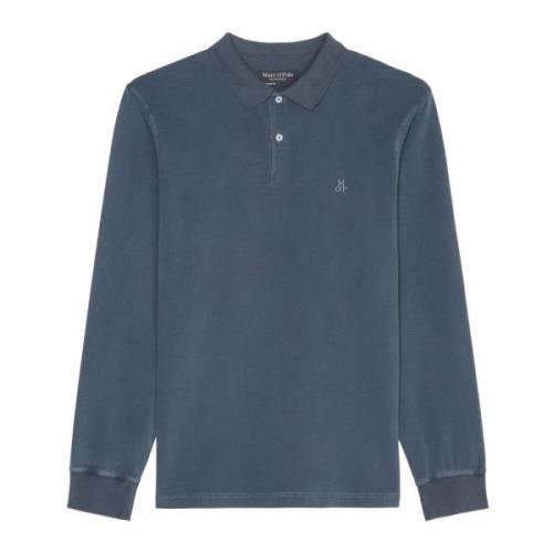 Polo shirt met lange mouwen in een reguliere pasvorm Marc O'Polo , Blu...