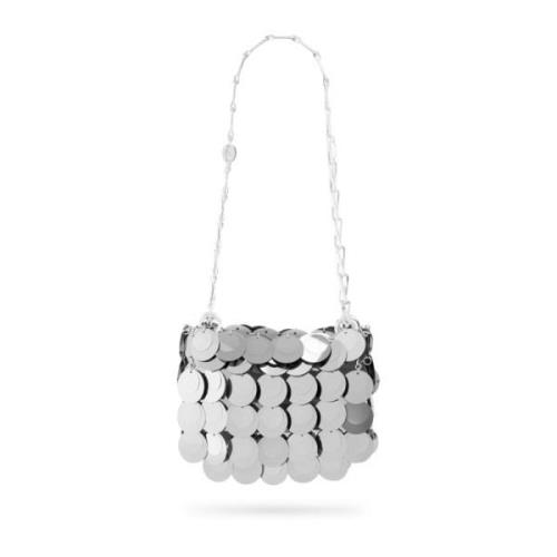 Sparkle Mini Tas in Zilver Paco Rabanne , Gray , Dames