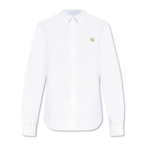 Shirt met logo Maison Kitsuné , White , Heren