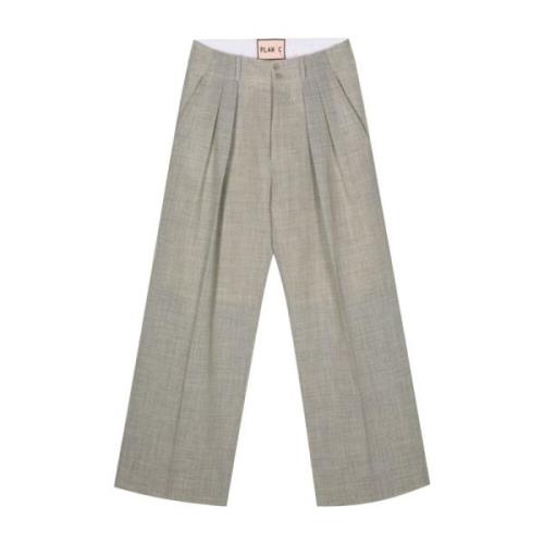 Wide Trousers Plan C , Gray , Dames