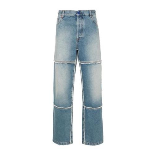 Straight Jeans Marcelo Burlon , Blue , Heren