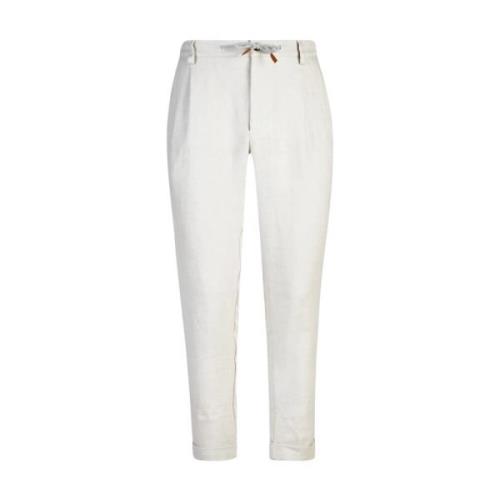 Linnen Casual Broek Eleventy , White , Heren