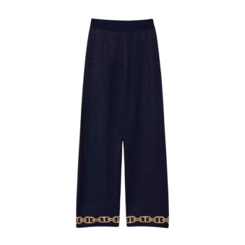 Wide Trousers Twinset , Blue , Dames